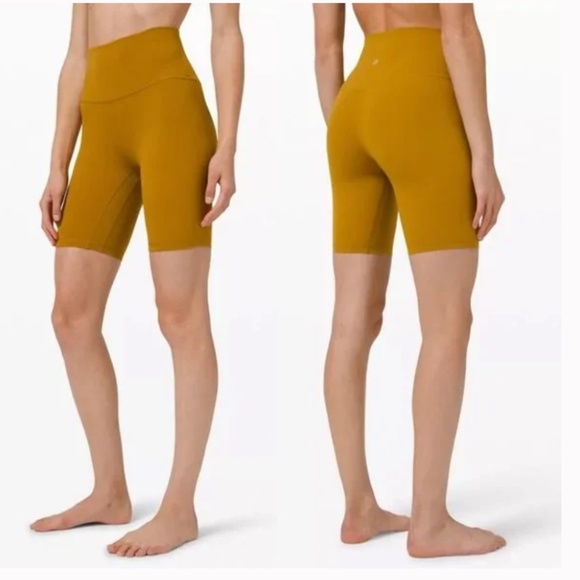 LULULEMON High Rise Align 8” Shorts Size 18 Gold Spice - Picture 1 of 6